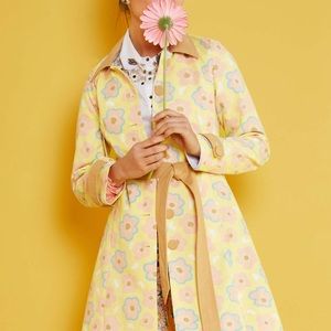 ModCloth spring vtg style yellow coat jacket sz S